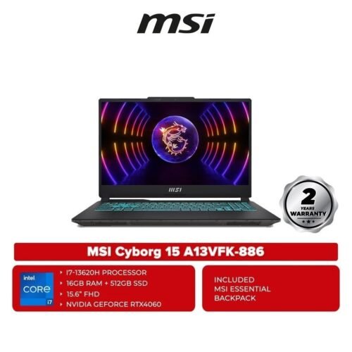 MSI-Cyborg-15-A13VFK-886-15.6-FHD-Gaming-Laptop.jpg MSI Cyborg 15 A13VFK-886 15.6" FHD Gaming Laptop ( i7-13620 / RTX4060 )